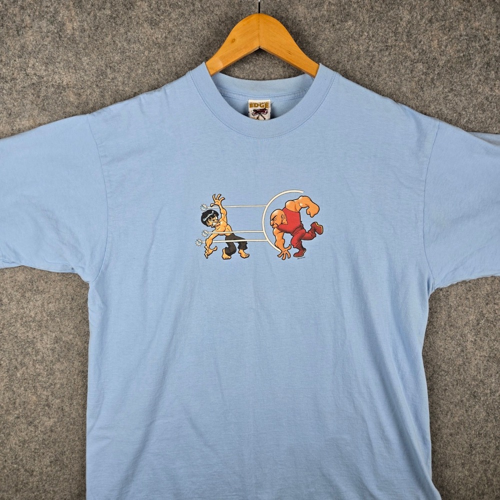 Vintage PacSun To The Edge T Shirt Mens L Blue Bruce Lee Graphic Y2K Skater 00s